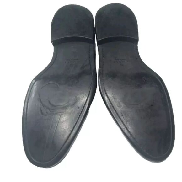 Gucci Men\'s Shoes Size 8.5 D Penny Loafers Black Leather Vintage